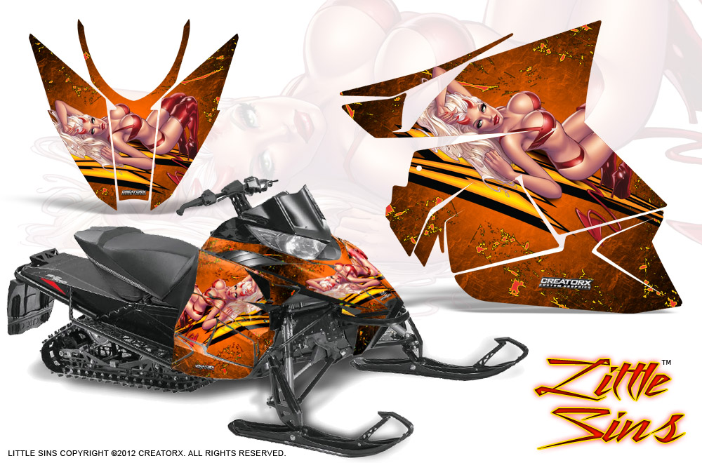 Arctic Cat Pro Climb Cross 2012 Graphics Kit .Little Sins Orange